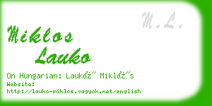 miklos lauko business card